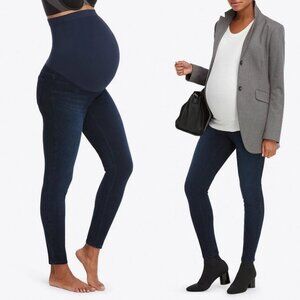 Spanx Mama Ankle Leggings‎ Jean-Ish Jeggings Dark Blue Size XS Magic Supportive